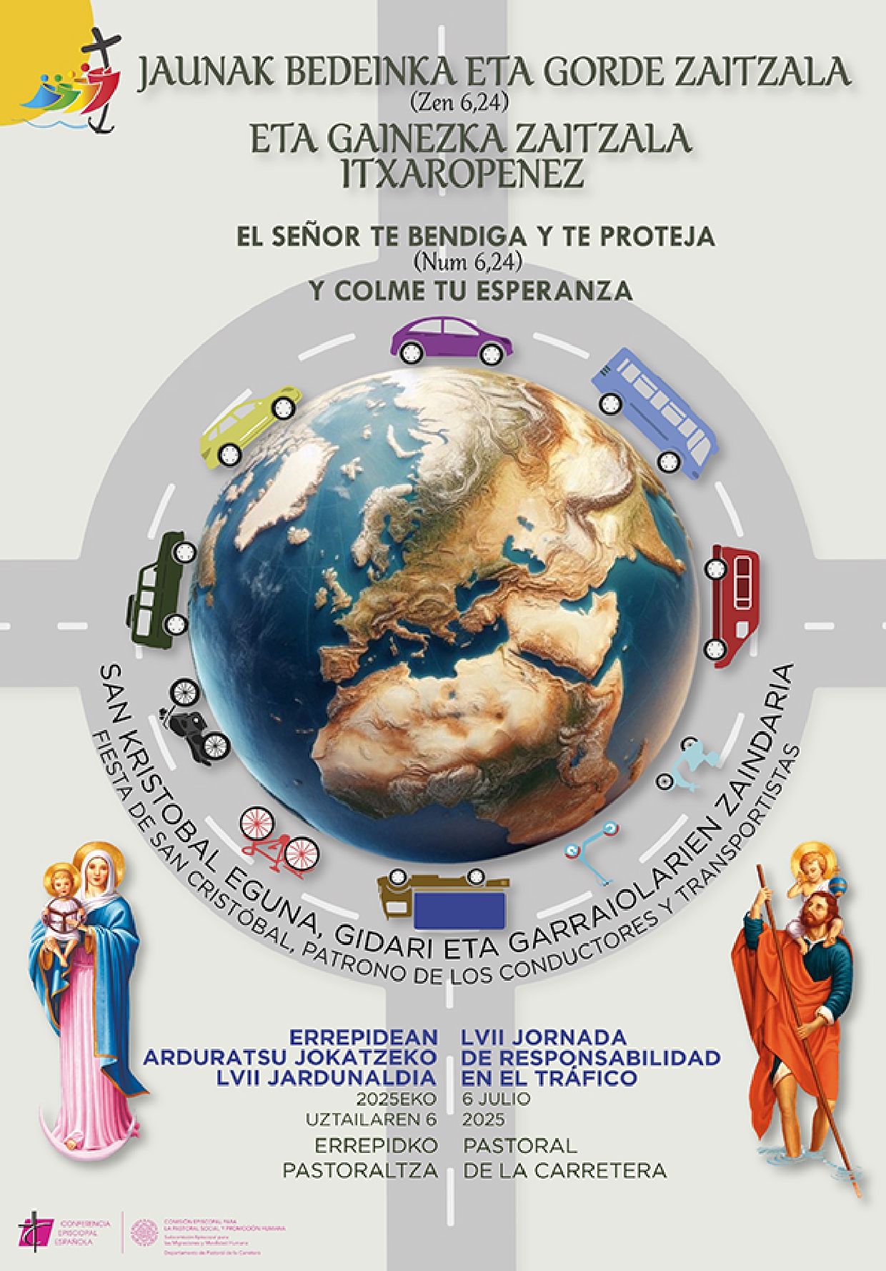 Cartel euskera Jornada de responsabilidad de tráfico 2025
