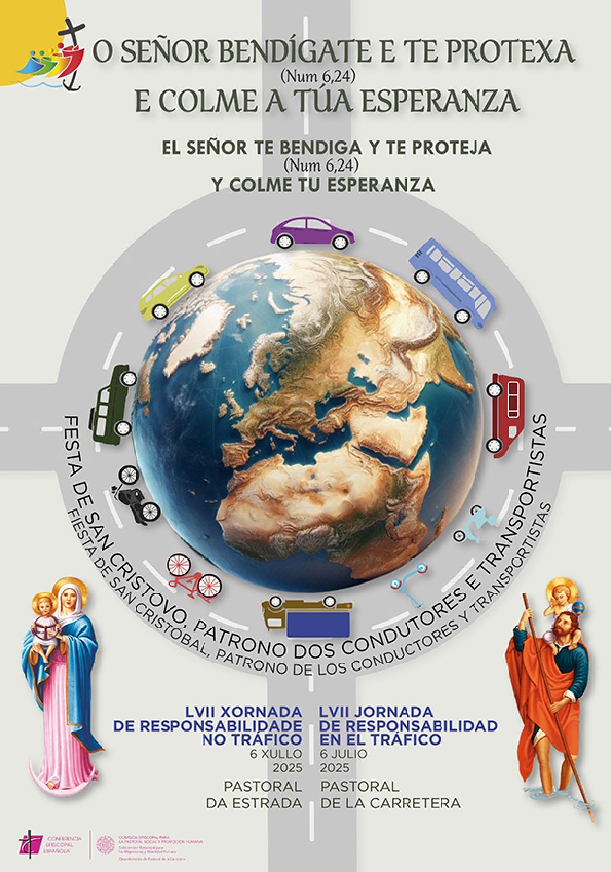 Cartel gallego Jornada de responsabilidad de tráfico 2025