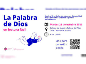 Cartel con la información del acto de presentación del proyecto 'Lectura Fácil de la Palabra de Dios', de la Comisión para la Evangelización, Catequesis y Catecumenado