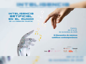 Cartel del Encuentro de Músicos Católicos Contemporáneos 2025, sobre la Inteligencia artificial
