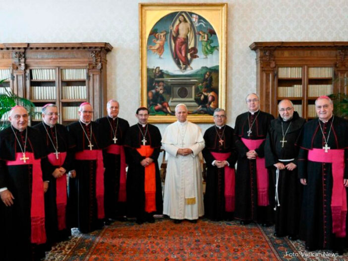Los obispos de la Comisión Ejecutiva con el papa León XIV