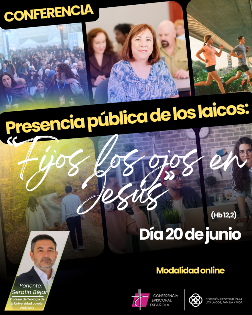 Cartel de la jornada online sobre la presencia pública de los laicos